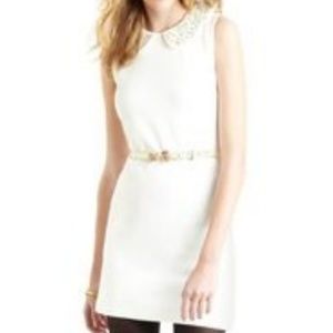 VIVIENNE TAM Off White Shift Dress Embellished Med